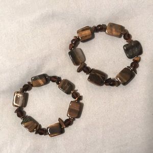 2 Bracelets, Polished Stone